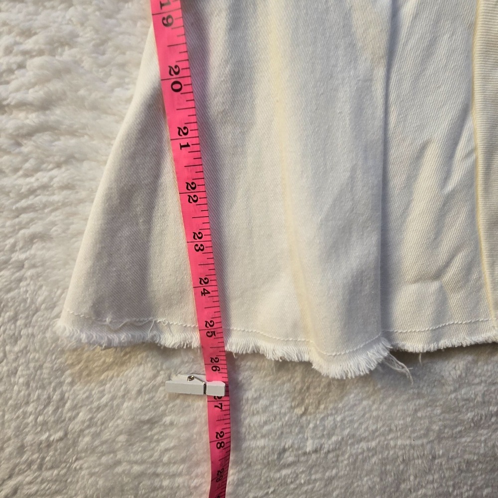 Womens White Raw Hem Flare Fairy Cottage Jean Cropped Small 28x26 Festival Indie - Picture 6 of 12